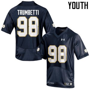 Notre Dame Fighting Irish Youth Andrew Trumbetti #98 Navy Blue Under Armour Authentic Stitched College NCAA Football Jersey NJZ3299JR